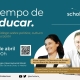 Cartel del evento “Tiempo de Educar”, un encuentro sobre política y cultura educativa organizado en colaboración con la fundación internacional de educación.