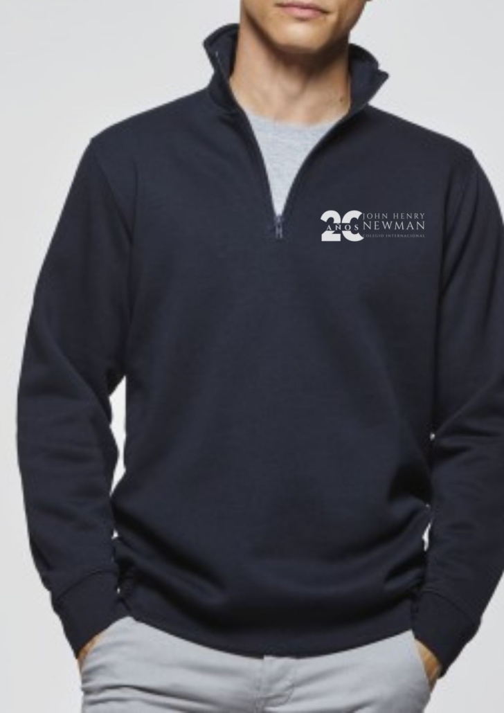 Half Zip escolar utilizada en actividades complementarias y extraescolares del Colegio Newman.