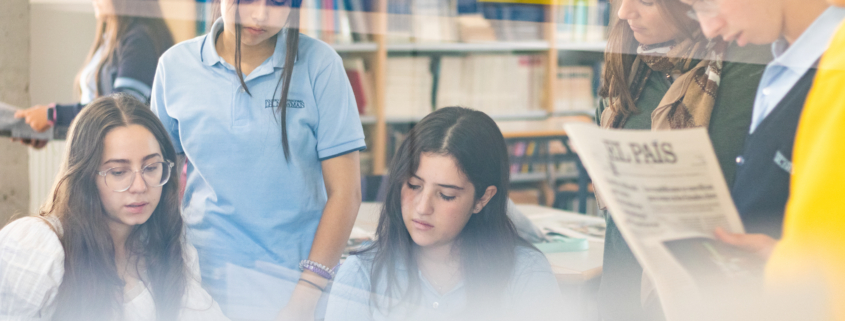 Imagen promocional del Observatorio de la Actualidad, iniciativa educativa del Colegio Newman dentro de sus actividades complementarias y extraescolares.