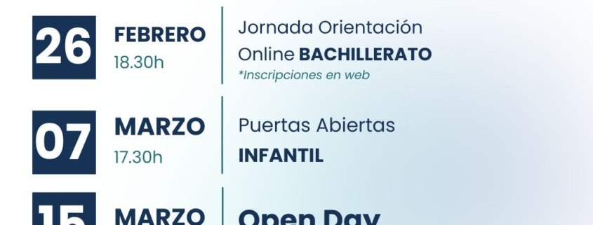 Invitación del Colegio Newman a jornadas informativas de infantil dentro del colegio concertado Madrid.